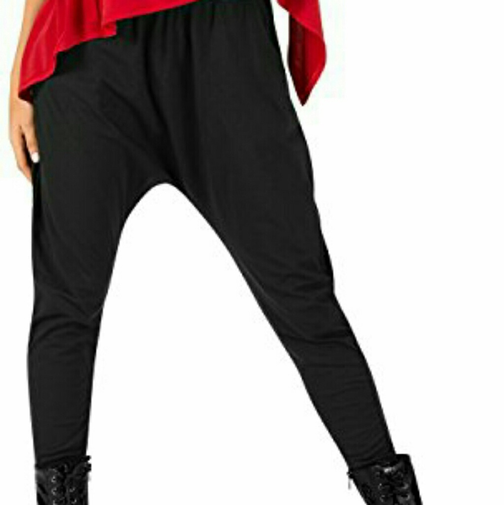 Black Cotton Harem Pants